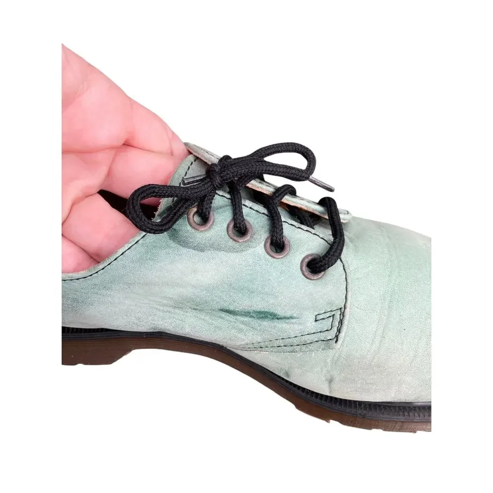 Dr. Martens Made in England Aqua Nubuck 4 Eye Oxfords Deadstock UK 8 US 9
